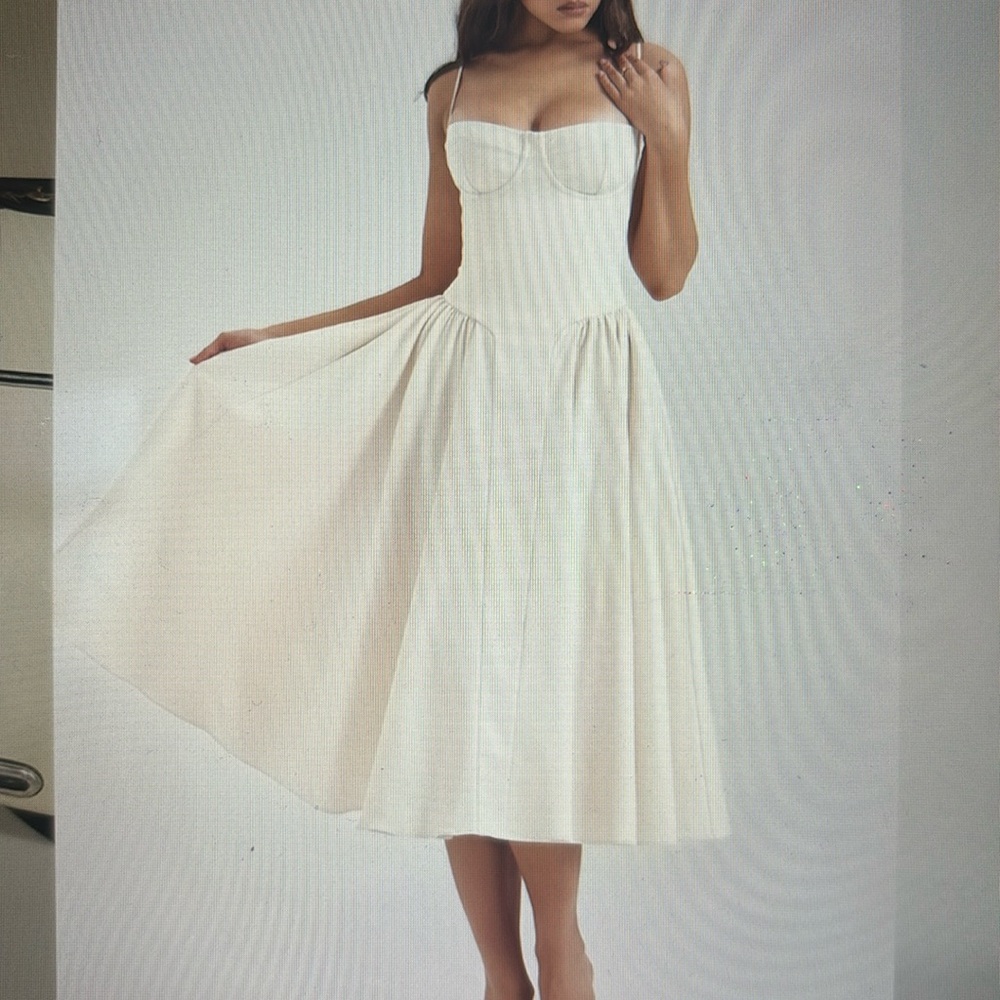 Samaria Vintage Cream Corset Dress